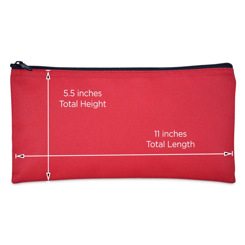 DALIX Zipper Bank Deposit Money Bags Cash Coin Pouch 6 Pack in Red - Image 4